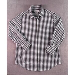Mizzen+Main Leeward Mens 2XL Black Plaid Button Down Shirt Performance‎ Stretch
